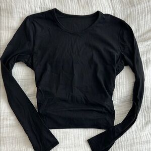 Lululemon Ribbed Long Sleeve with Twist Back in Black
